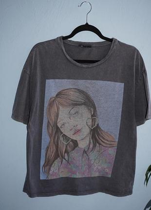 Вываренная женская футболка zara