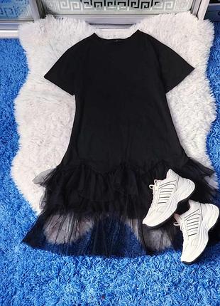 Футболка платье с фатином