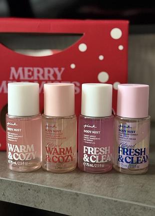 Подарунковий набір парфумованих спреїв pink victoria's secret merry mist set