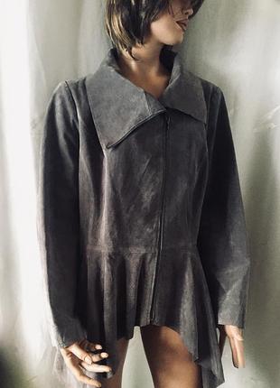 Куртка косуха брендова, нат. замша, батал 54-56-58 разм