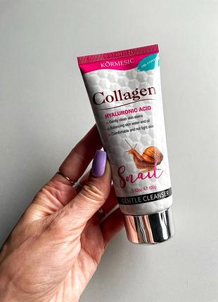 Пенка для умывания с коллагеном и муцином улитки kormesic collagen snail, 100 мл