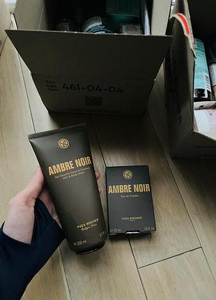 Ambre noir амбра чоловічий гель парфумований ів роше yves rocher