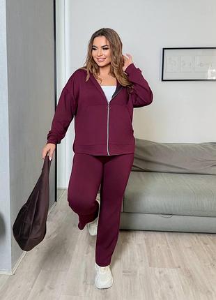 ❗️ 4 кольори ❗️ женский спортивный костюм двунитка худи на молнии с капюшоном и штаны