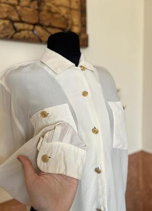 Блуза шелк винтаж betty barclay оригинал молочный цвет