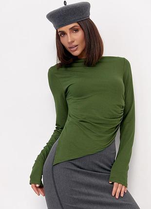 Асиметричний лонгслів із драпіруванням