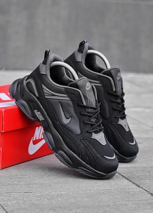 Кросівки nike чоловічі чорні замш шкіра нейлон 40-44