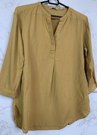 Блуза, рубашка uniqlo горчичная, желтая