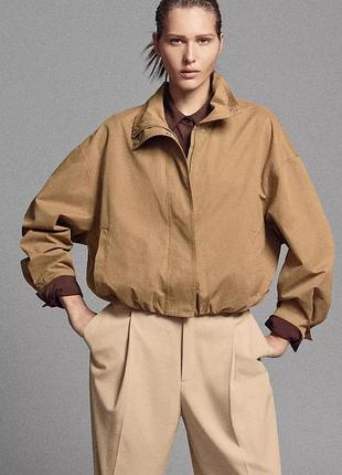 Куртка женская укороченная коричневая zara new