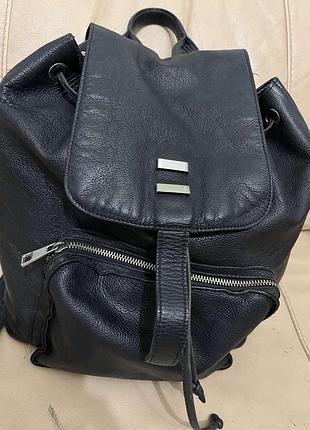 Черный кожаный рюкзак asos