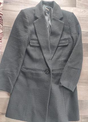 Пальто пиджак твидовый удлиненный