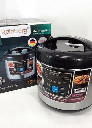 Мультиварка rainberg rb-801 з 12 програмами 1500 вт на 6 літрів, скороварка пароварка мультиварка