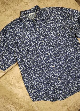 Мужская винтажная шелковая гавайская рубашка new fast c&amp;a мужской размер l 100% шелк ретро олд мани