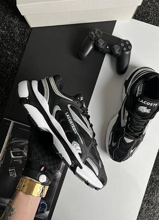 Чоловічі кросівки lacoste l003 2k24 black silver white