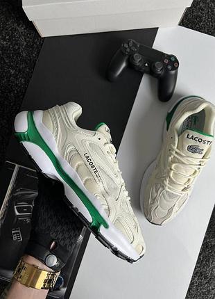 Чоловічі кросівки lacoste l003 2k24 beige white Slide3 фото