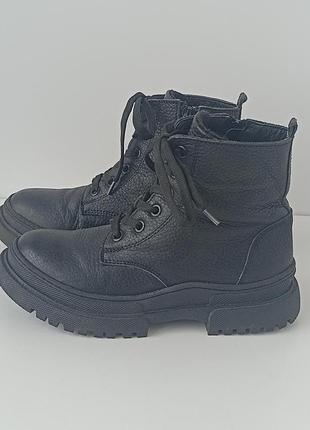 Детские кожаные ботинки утепленные байкой bambino