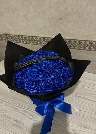 Букет из атласной ленты