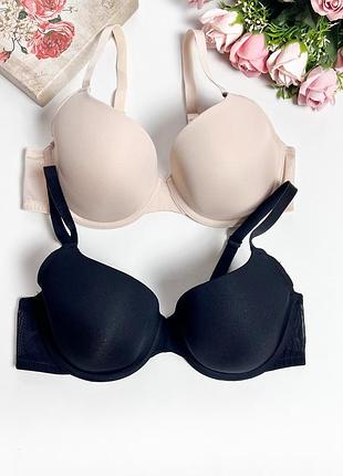 Комплект базовых бюстгальтеров h&m гладкая чашка из микрофибры 85c