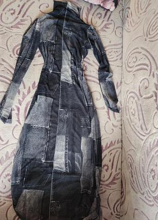 Длинное платье сетка zara