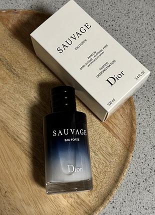 Мужской тестер dior sauvage eau forte 100мл савлаж форте