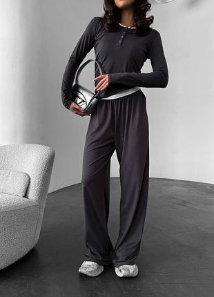 Стильний комплект з трикотажу zara для повсякденного життя.  це просто must have- зручний легкий при