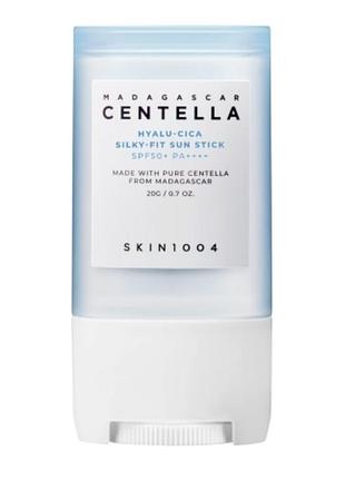 Skin1004 - madagascar centella hyalu-cica silky-fit sun stick spf 50+ pa++++ солнцезащитный сток 20g