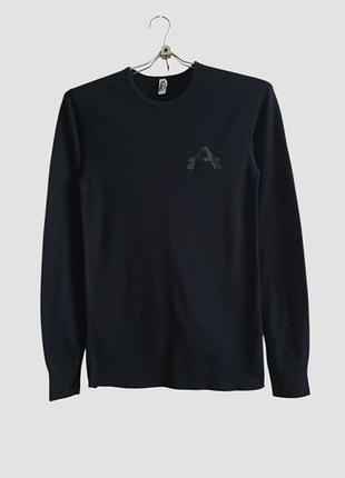 Черный мужской хлопковый лонгслив train р. m