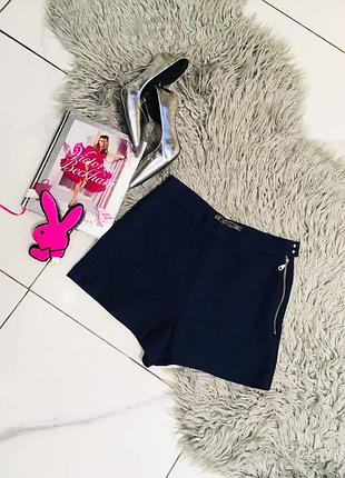 Синие плотные шорты от zara