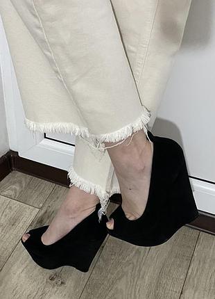Туфли на платформе, стрипы hot heels натуральная замша, р.35-35,5