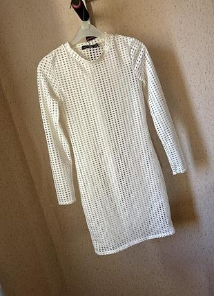 Платье сетка белое