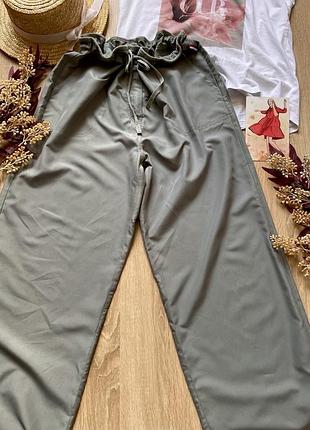 Штани палацо труби на зав’язки в талії на шнурку в поясі