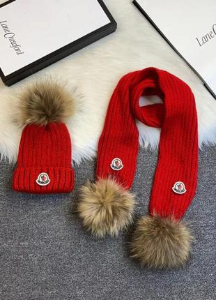 Комплект шапка шарф moncler