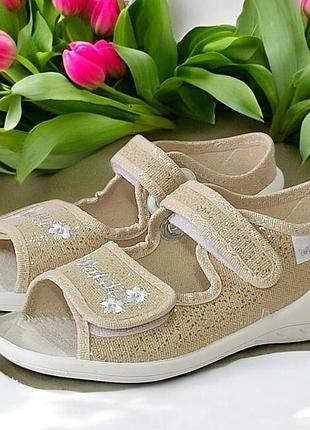 Ортопедические открытые тапочки капчики текстильные босоножки для девочки валди waldi ава