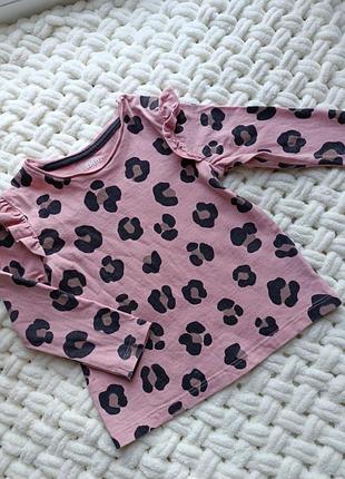Весенняя кофточка футболка для девочки 12-18 месяцев в лео принт