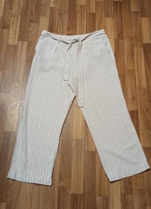 Летние брюки в полоску вместо льна и вискозы размер 16
