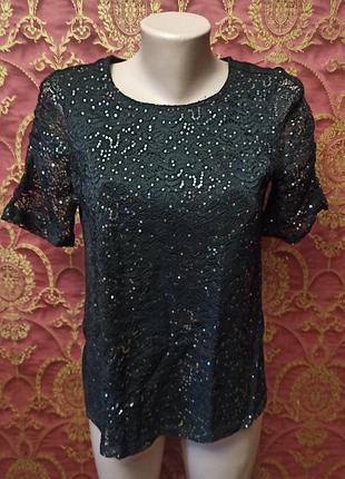 Блузка з паєтками вечірня розмір 14 еластична