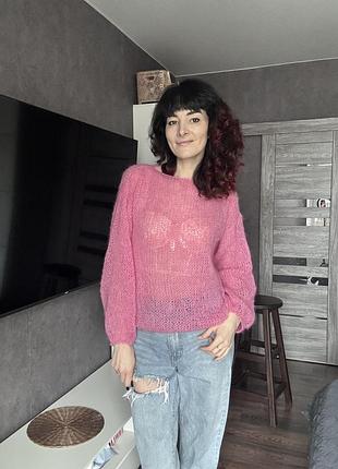 Рожева павутинка, светр павутинка