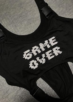 Боди с карабинами,с вырезом,game over,на фотосессию