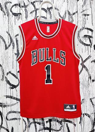 Баскетбольная майка adidas chicago bulls nba rose 1, оригинал, удобная, большая лого, красная, kobe, lebron james