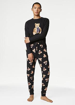 Пижама коттоновая spencer bear от m&s marks and spencer