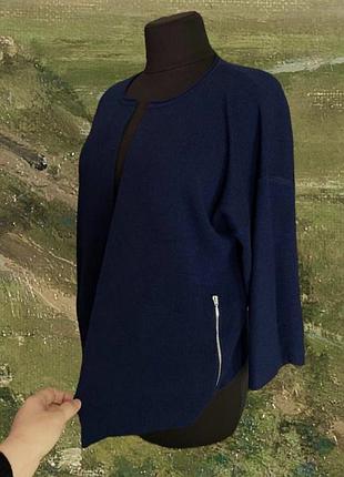 Темно синий кардиган накидка tu трикотажный прямой