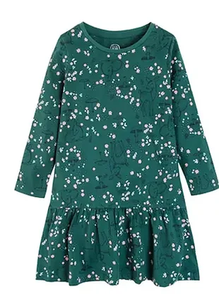 Cool club, сукня довгий рукав для дівчинки, зелений, лісовий малюнок 122 см