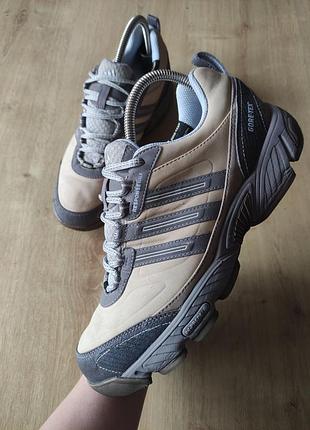 Винтажные мужские кожаные кроссовки   adidas, оригинал, р.42.