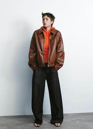 Куртка бомбер эко кожа zara ветровка