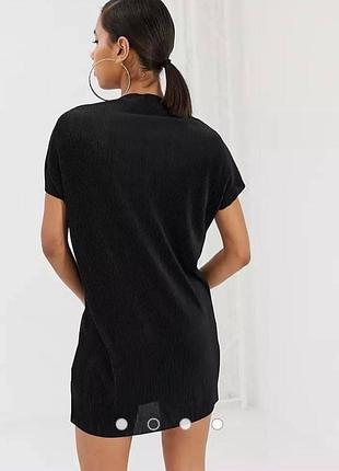 Чёрное платье плиссе оверсайз asos 8