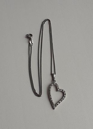 Срібне кольє, підвіска, ланцюжок і кулон