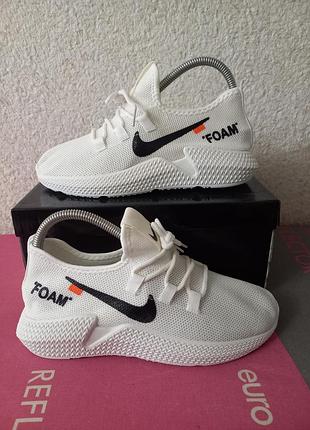 Кроссовки женские летние белые текстильные nike foam