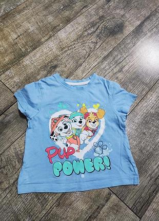 Футболка хлопковая, nickelodeon, paw patrol, щенячий патруль, р. 86-92, 18-24мес.