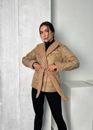 Куртка женская с поясом. черный, беж и мокко. xs,s,m,l,xl,xxl