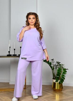 Жіночий костюм туніка оверсайз та широкі штани | 3693