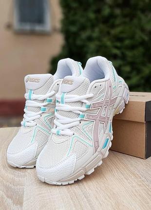 Жіночі кросівки asics gel-kahana 8 бежевого з пудровим та салатовим кольорів